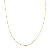 Italian 10K Yellow Gold 1.4mm Singapore Con Barre Chain Necklace 20 Inches 1.45 Grams