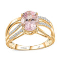 By Tony Diniz Luxoro 14K Yellow Gold AAA Palmeiras Pink Morganite, Diamond (G-H, I2) (0.23 cts) Ring (Size 10.0) 1.90 ctw - Sticky add to cart bar