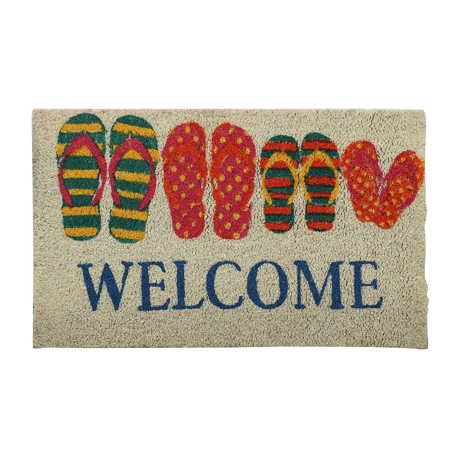15mm PVC backed bleached printed coir mat Size- 6.2x9.2