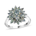 Narsipatnam Alexandrite Floral Spray Ring in Platinum Over Sterling Silver (Size 10.0) 1.90 ctw - Sticky add to cart bar