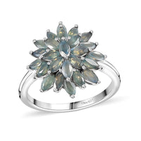 Narsipatnam Alexandrite Floral Spray Ring in Platinum Over Sterling Silver (Size 10.0) 1.90 ctw
