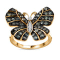 Narsipatnam Alexandrite, White Zircon Butterfly Ring in Vermeil YG Over Sterling Silver (Size 7.0) 1.25 ctw - Sticky add to cart bar