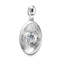 Mangoro Aquamarine Fancy 0.45 ctw Pendant in Rhodium Over Sterling Silver