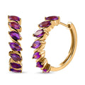 African Amethyst Hoop Earrings in Vermeil YG Over Sterling Silver 4.20 ctw - Sticky add to cart bar