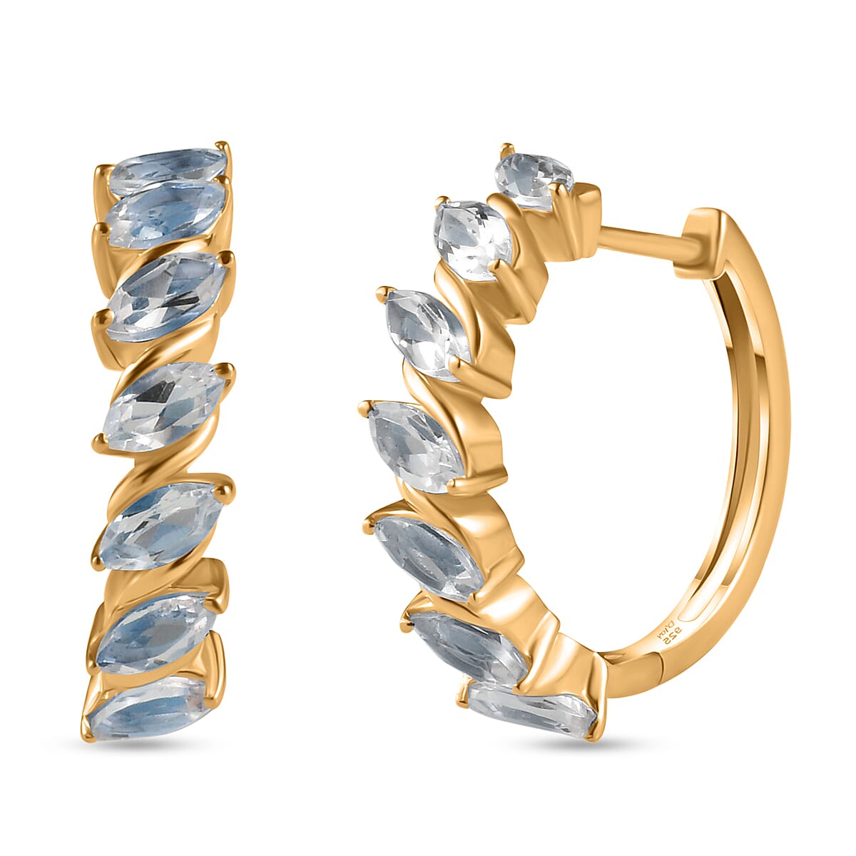 African Amethyst Hoop Earrings in Vermeil YG Over Sterling Silver 4.20 ctw