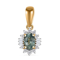 Luxoro 10K Yellow Gold AAA Narsipatnam Alexandrite and G-H I2 Diamond Ballerina Pendant 0.65 ctw