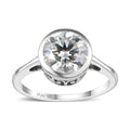 Moissanite Solitaire Ring in Platinum Over Sterling Silver (Size 10.0) 1.75 ctw - Sticky add to cart bar
