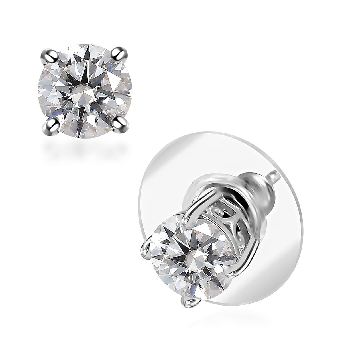 Moissanite Solitaire Stud Earrings