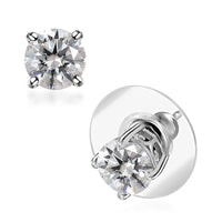 Moissanite Solitaire Stud Earrings