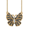 Narsipatnam Alexandrite and White Zircon Butterfly Necklace 18 Inches in Vermeil Yellow Gold Over Sterling Silver 1.25 ctw - Sticky add to cart bar