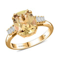 Certified & Appraised Luxoro 14K Yellow Gold AAA Turkizite and G-H I2 Diamond Ring 3.50 ctw - Sticky add to cart bar