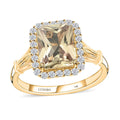 Certified & Appraised Luxoro 14K Yellow Gold AAA Radiant Cut Turkizite and G-H I2 Diamond Ring (Size 10.0) 2.85 ctw - Sticky add to cart bar