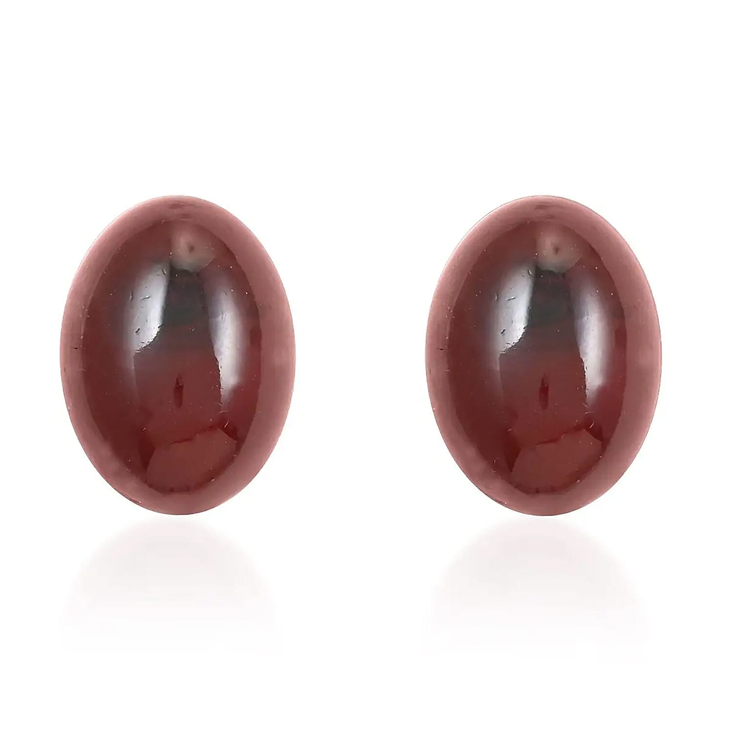 Baltic Amber Oval Stud Earrings in Sterling Silver