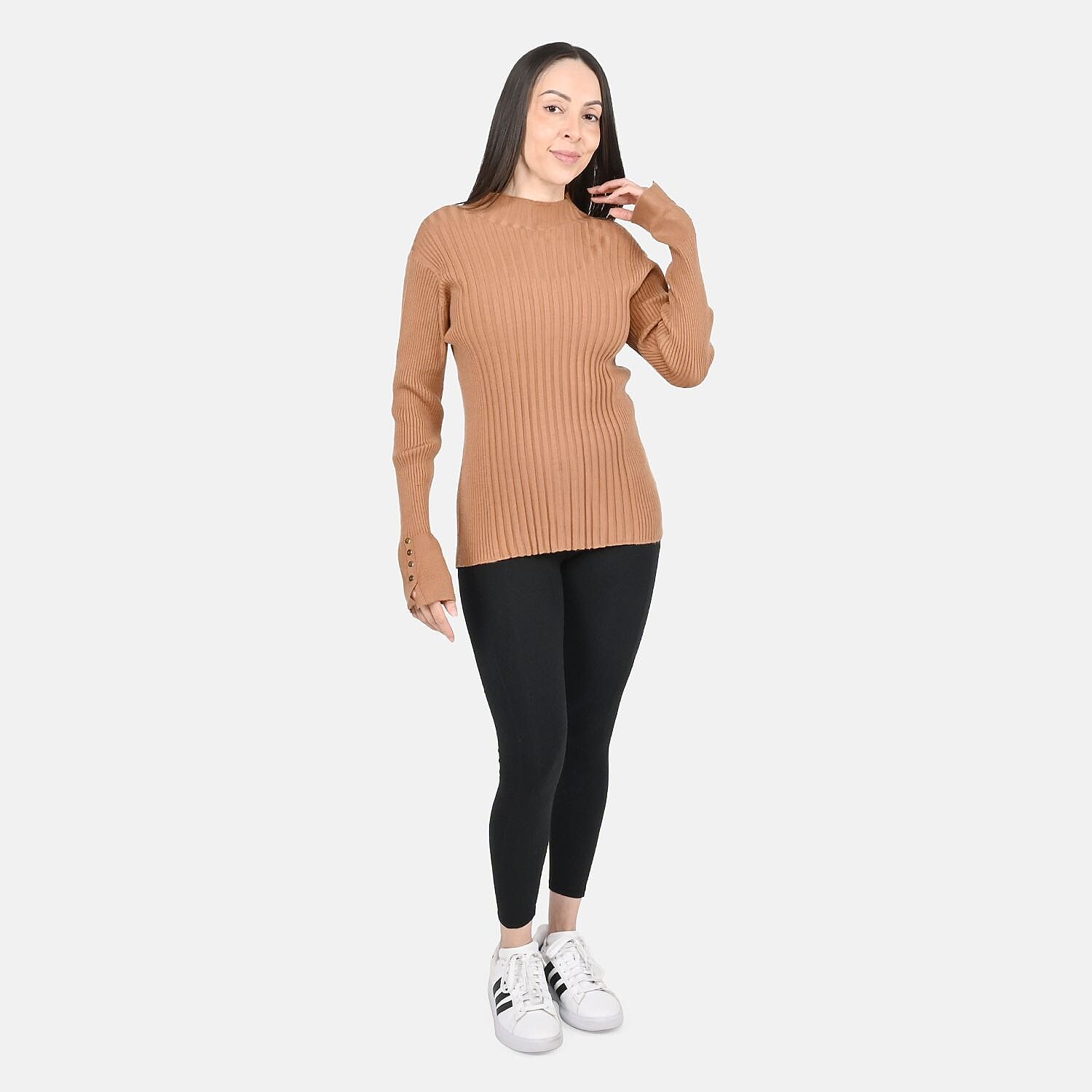 Tamsy Brown Knit Turtleneck - XS