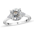 Moissanite Ring in Platinum Over Sterling Silver (Size 10.0) 1.85 ctw - Sticky add to cart bar