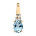Luxoro 10K Yellow Gold Premium Santa Maria Aquamarine and G-H I2 Diamond Pendant without Chain 1.75 ctw - Sticky add to cart bar