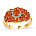 Crimson Fire Opal and White Zircon Ring in Vermeil Yellow Gold Over Sterling Silver (Size 10.0) 1.90 ctw - Sticky add to cart bar