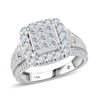 NY Closeout 14K White Gold SI - I1 Diamond Ring (Size 7.0) 6.25 Grams 1.50 ctw