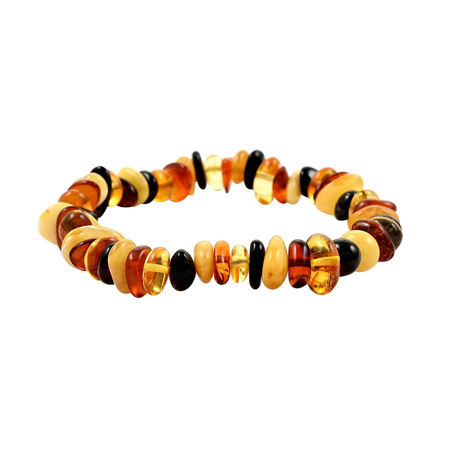 Multi Color Amber Chips Stretch Bracelet