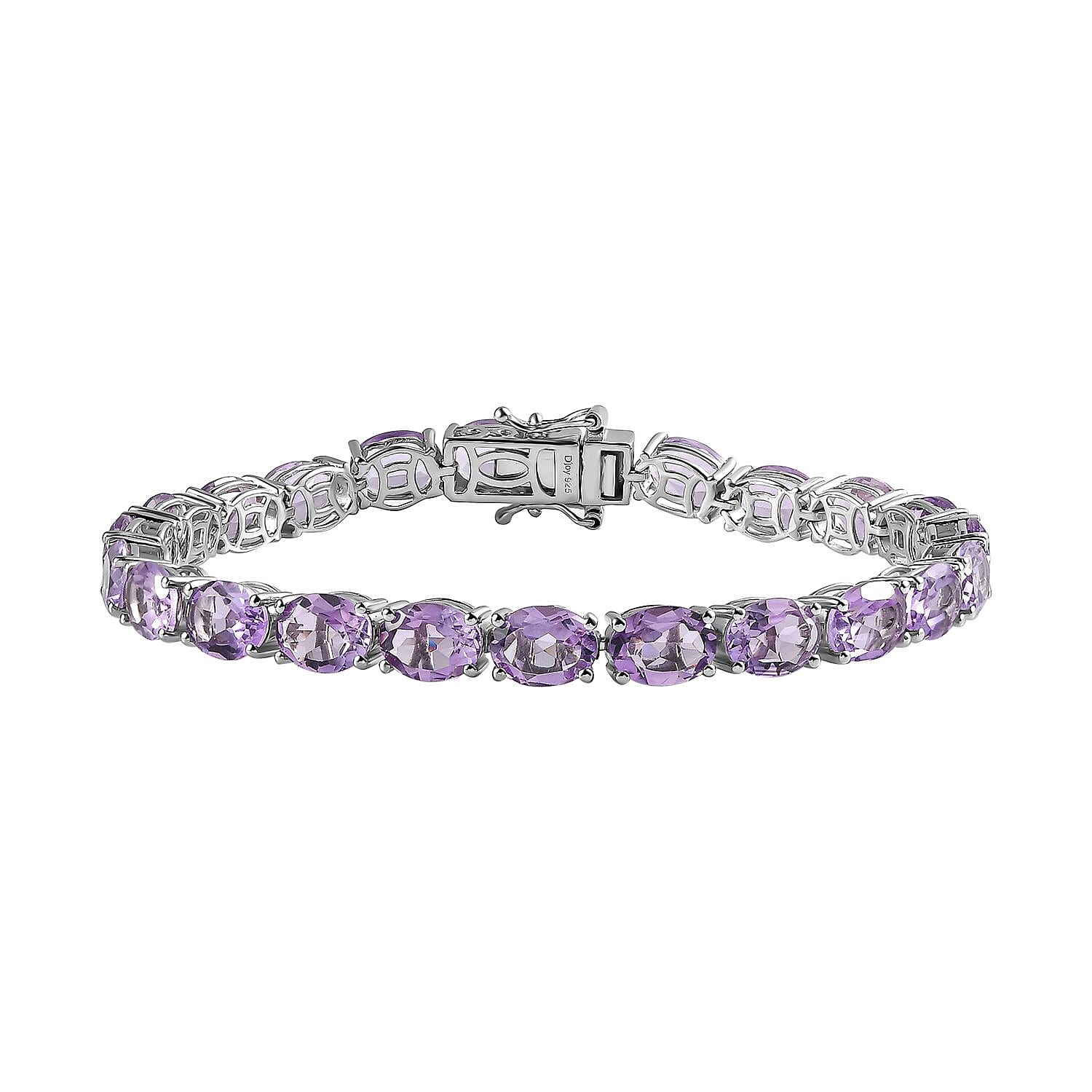 Premium Rose De France Amethyst Bracelet in Platinum Over Sterling Silver (7.25 In) 22.90 ctw