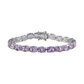 Premium Rose De France Amethyst Bracelet in Platinum Over Sterling Silver (7.25 In) 22.90 ctw - Sticky add to cart bar