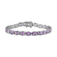 Premium Rose De France Amethyst Bracelet in Platinum Over Sterling Silver (7.25 In) 22.90 ctw