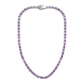 Premium Rose De France Amethyst Tennis Necklace 18 Inches in Platinum Over Sterling Silver 43.90 ctw - Sticky add to cart bar