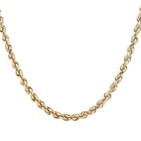 10K Yellow Gold 5mm Rope Chain Necklace 20 Inches 9.70 Grams