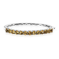 Premium Brazilian Heliodor Bangle Bracelet in Platinum Over Sterling Silver (6.50 In) 6.10 ctw