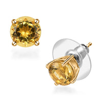 Brazilian Heliodor Stud Earrings in Vermeil Yellow Gold Over Sterling Silver 2.50 ctw