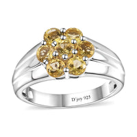 Premium Brazilian Heliodor Floral Ring in Platinum Over Sterling Silver (Size 10.0) 1.10 ctw