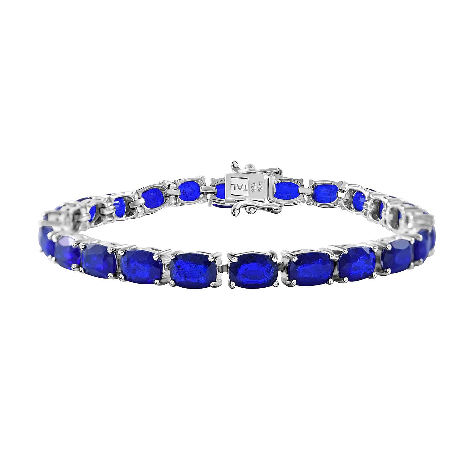 Tanzanian Blue Spinel (DF) Tennis Bracelet in Platinum Over Sterling Silver (6.50 In) 23.10 ctw