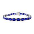 Tanzanian Blue Spinel (DF) Tennis Bracelet in Platinum Over Sterling Silver (6.50 In) 23.10 ctw - Sticky add to cart bar