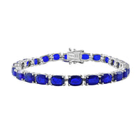 Tanzanian Blue Spinel (DF) Tennis Bracelet in Platinum Over Sterling Silver (6.50 In) 23.10 ctw