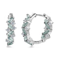 Aqua Kyanite and White Zircon Hoop Earring in Platinum Over Sterling Silver 7.00 ctw - Sticky add to cart bar