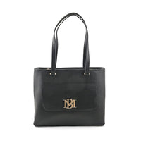 Badgley Mishka Black Vegan Leather Handbag (14"x5"x10.5")