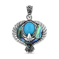 Bali Legacy Sleeping Beauty Turquoise and Abalone Shell Eagle Pendant in Sterling Silver 3.00 ctw - Sticky add to cart bar