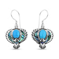 Bali Legacy Sleeping Beauty Turquoise and Abalone Shell Eagle Earrings in Sterling Silver 3.70 ctw - Sticky add to cart bar