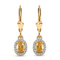 Brazilian Heliodor and White Zircon Lever Back Earrings in Vermeil Yellow Gold Over Sterling Silver 1.10 ctw - Sticky add to cart bar