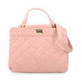 Badgley Mishka Blush Vegan Leather Double Compartment Shoulder Bag with Turn Lock and Detachable Strap (11"x9"x6") - Sticky add to cart bar
