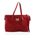 Badgley Mishka Burgundy Vegan Leather Quilted Shoulder Bag with Zip Top (18"x10.5"x6") - Sticky add to cart bar