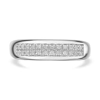 White Diamond 0.18 ctw Ring in Platinum Over Sterling Silver (Size 10)