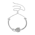 GP Trionfo Collection Chrome Diopside and Diamond Panther Head Bolo Bracelet in Platinum Over Sterling Silver 1.15 ctw - Sticky add to cart bar
