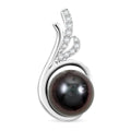 Certified & Appraised Iliana 18K White Gold AAA Tahitian Pearl 8.50-9mm and SI Diamond Pendant without Chain 0.08 ctw - Sticky add to cart bar