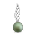 Certified & Appraised Iliana 18K White Gold AAA Tahitian Pearl 9.5-10mm Solitaire Pendant without Chain - Sticky add to cart bar