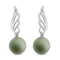 Certified & Appraised Iliana 18K White Gold AAA Tahitian Pearl 8.5-9mm Earrings