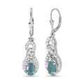 Premium Grandidierite and White Zircon Lever Back Earrings in Platinum Over Sterling Silver 1.25 ctw - Sticky add to cart bar