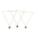 Set of 3 Vintage Hollow-Out Necklace with 5X Magnifying Lens in Goldtone 36 Inches - Sticky add to cart bar