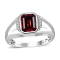 Luxoro 14K White Gold AAA Ouro Fino Rubellite and G-H I2 Diamond Men's Ring (Size 12.0) 5.85 Grams 2.90 ctw - Sticky add to cart bar
