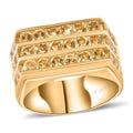 Brazilian Heliodor Men's Ring in Vermeil Yellow Gold Over Sterling Silver (Size 10.0) 4.00 ctw - Sticky add to cart bar